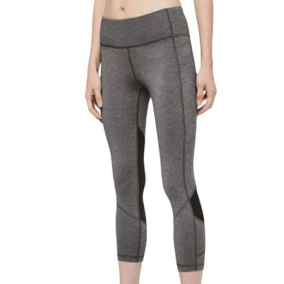 Lululemon Pace Rival Crops Luxtreme Side Pockets Athletic Leggings Womens Size 6 - Picture 1 of 16